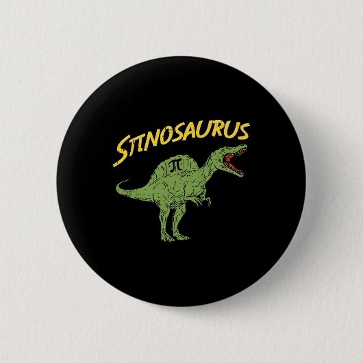Funny Spinosaurus Pi Day Shirt Math Dinosaur Gift 缶バッジ (正面)