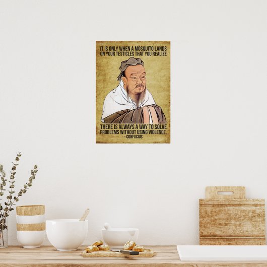 Funny Spiritual Quote - Mosquito on Testicles ポスター (キッチン)