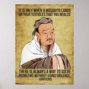 Funny Spiritual Quote - Mosquito on Testicles ポスター