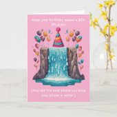 Funny Splash Birthday Goofy Humor Fun! カード (黄色い花)