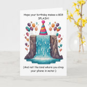 Funny Splash Birthday Goofy Humor Fun! カード (黄色い花)