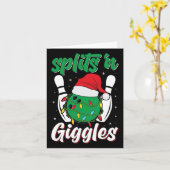 Funny Splits n Giggles Bowling Player Christmas Bo カード (黄色い花)