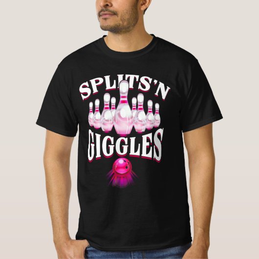 Funny Splits _n Giggles Bowling Team Bowler Sports Tシャツ (正面)