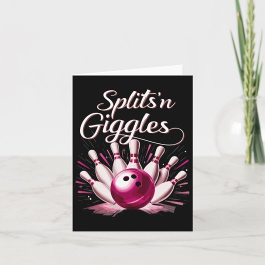 Funny Splits n Giggles Bowling Team Cute Bowler  カード (正面)
