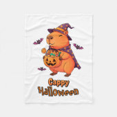 Funny Spooky Cute Gift Cappy Halloween Capybara フリースブランケット (正面)