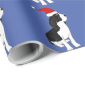 Funny Springer Spaniel Dog in Santa hat Christmas ラッピングペーパー (ロールコーナー)