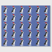 Funny Springer Spaniel Dog in Santa hat Christmas ラッピングペーパー (フラット)