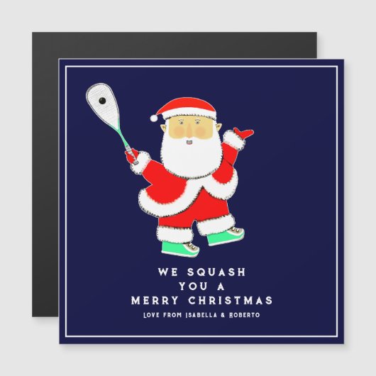 Funny Squash Sports Holiday Cards (正面/裏面)
