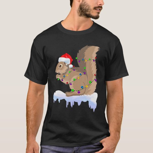 Funny Squirrel Christmas Reindeer Christmas Tシャツ (正面)