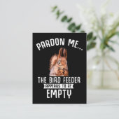 Funny Squirrel Empty Bird Feeder Squirrels ポストカード (スタンド正面)