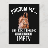Funny Squirrel Empty Bird Feeder Squirrels ポストカード (正面)
