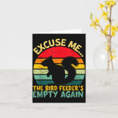 Funny Squirrel Excuse Me, Bird Feeder's Empty Agai カード (黄色い花)