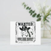 Funny Squirrel Wanted Poster | Bird Seed Bandit Co ポストカード (スタンド正面)
