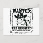 Funny Squirrel Wanted Poster | Bird Seed Bandit Co ポストカード (正面)