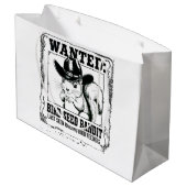 Funny Squirrel Wanted Poster | Bird Seed Bandit Co ラージペーパーバッグ (裏面アングル)