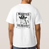 Funny Squirrel Wanted Poster | Bird Seed Bandit Co Tシャツ (裏面)