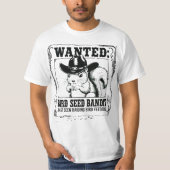 Funny Squirrel Wanted Poster | Bird Seed Bandit Co Tシャツ (正面)
