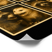 Funny Ssum And Raccoon Photobooth Selfie Trash Fer ポスター (角)