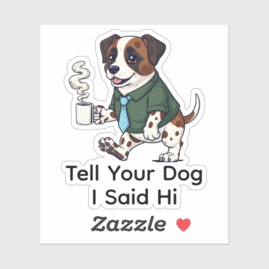 Funny  St. Bernard Dog Business Suit Coffee  シール (シート)