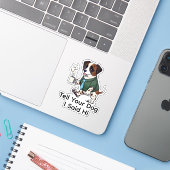 Funny  St. Bernard Dog Business Suit Coffee  シール (ノートパソコンとiPhone)