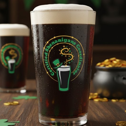 Funny St Paddys Certified Shenanigans Coordinator タンブラーグラス