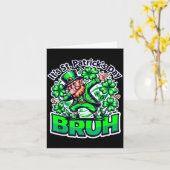 Funny st patrick day bruh leprechaun dabbing irish カード (黄色い花)