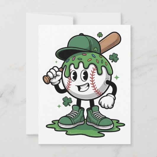 Funny St Patrick Days Baseball Design シーズンカード (正面)