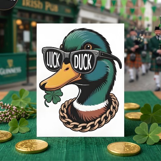 Funny St Patrick Days Luck Duck シーズンカード