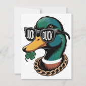 Funny St Patrick Days Luck Duck シーズンカード (正面)