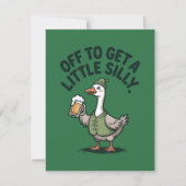 Funny St Patrick Days Silly Goose Beer シーズンカード (正面)