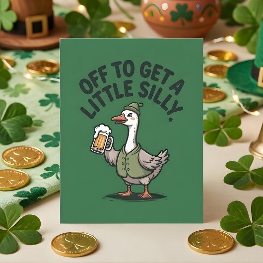 Funny St Patrick Days Silly Goose Beer シーズンカード