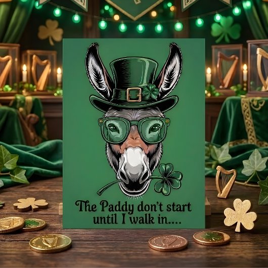 Funny St. Patrick’s Day Donkey Greeting Card シーズンカード