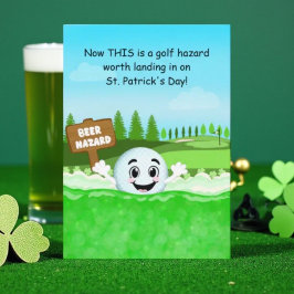 Funny St. Patrick’s Day Golf with Golf Ball Beer  カード