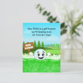 Funny St. Patrick’s Day Golf with Golf Ball Beer  ポストカード (スタンド正面)