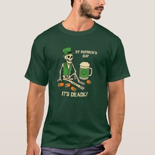 Funny St Patrick’s Day Men's Shirt Tシャツ (正面)