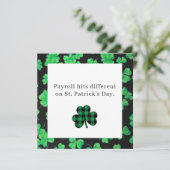 Funny St Patrick’s Day Payroll Card for Coworkers シーズンカード (スタンド正面)