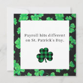 Funny St Patrick’s Day Payroll Card for Coworkers シーズンカード (正面)