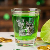 Funny St. Patrick’s Day Wolf Irish Party Favor ショットグラス