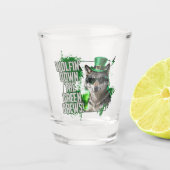 Funny St. Patrick’s Day Wolf Irish Party Favor ショットグラス (正面)