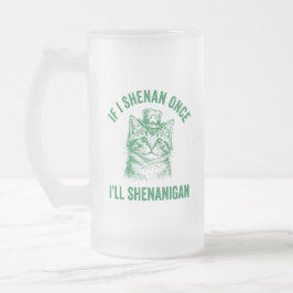 Funny St. Patrick's Day Cat Shenanigan Pun Retro フロストグラスビールジョッキ
