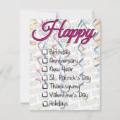 Funny St Patricks Day Checkbox Card シーズンカード (正面)