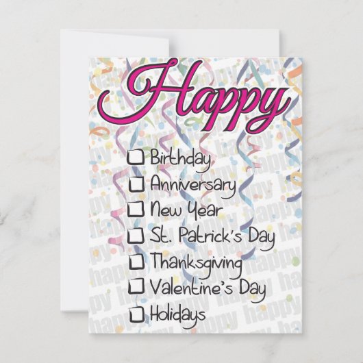 Funny St Patricks Day Checkbox Card シーズンカード (正面)