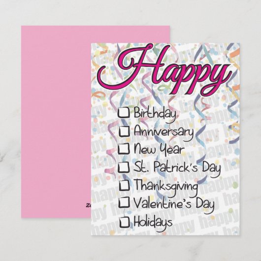 Funny St Patricks Day Checkbox Card シーズンカード (正面/裏面)