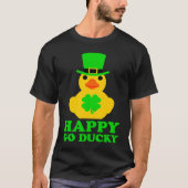 Funny St Patrick's Day Cool Rubber Duck Hat Four L Tシャツ (正面)