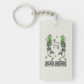 Funny St. Patrick's Day | Dead Inside | Skeletons キーホルダー (正面)