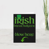 Funny St Patricks Day Drinking Irish Breathalyzer  カード (正面)