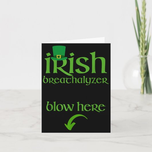Funny St Patricks Day Drinking Irish Breathalyzer  カード (正面)