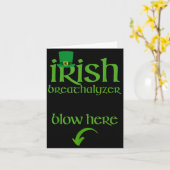 Funny St Patricks Day Drinking Irish Breathalyzer  カード (黄色い花)