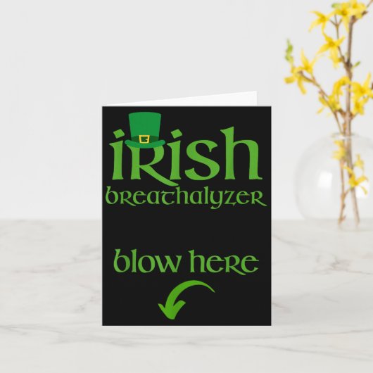 Funny St Patricks Day Drinking Irish Breathalyzer  カード (黄色い花)