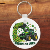 Funny St. Patrick's Day funny Tractor キーホルダー (正面)
